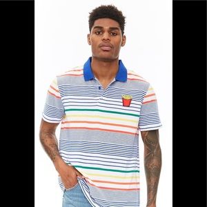 Forever 21 French Fry Patch Striped Polo